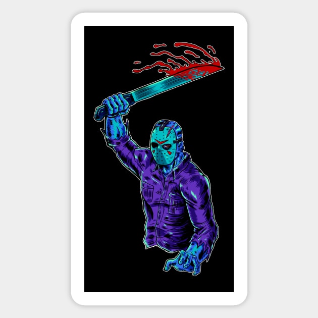 8-bit Jason Sticker by Fede_Gramajo